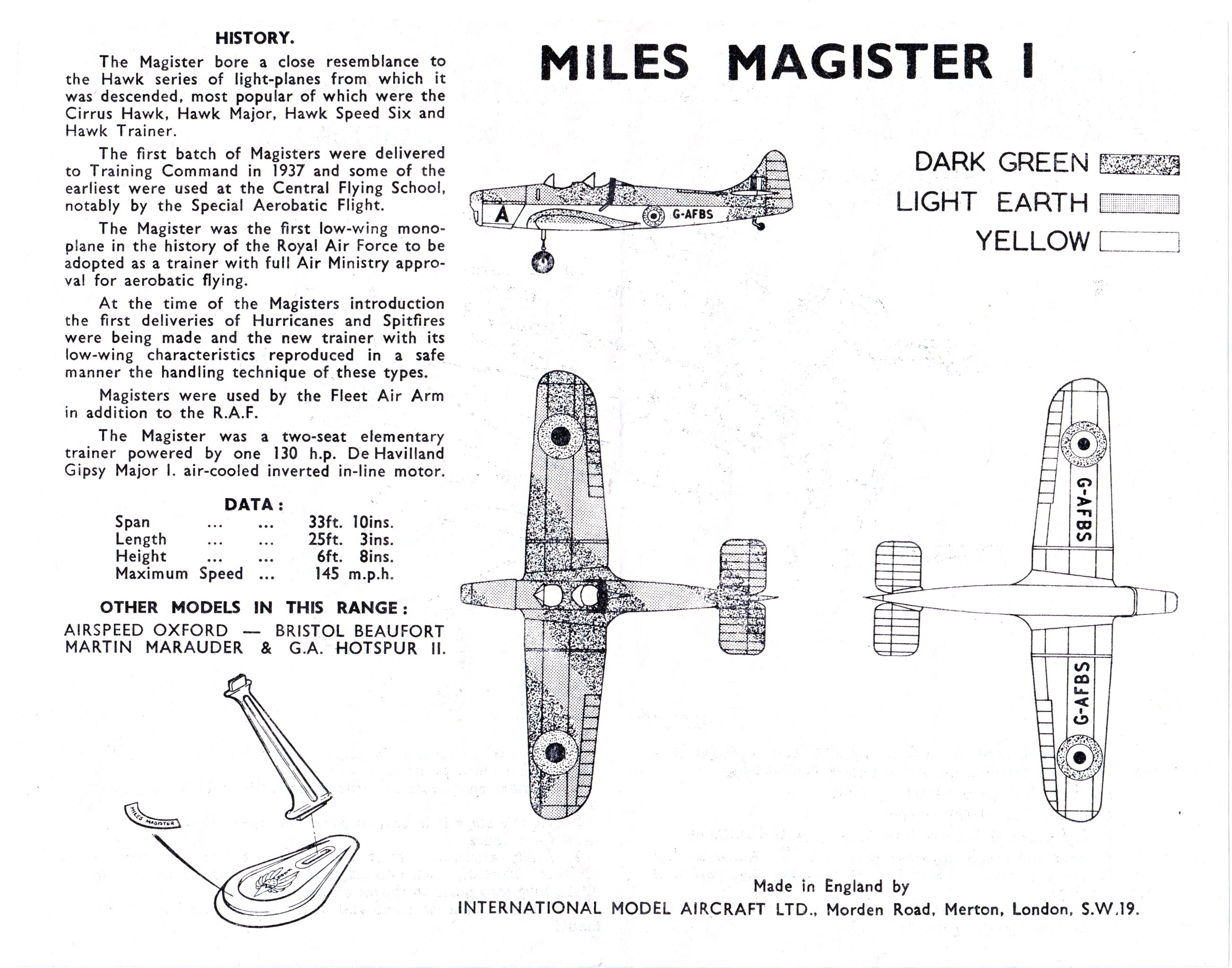 Верх коробки FROG Blue series 153P Miles Magister